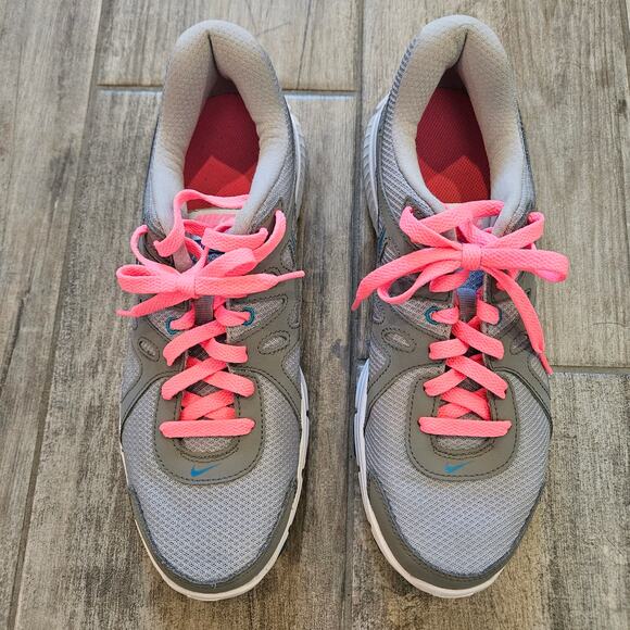 Nike Revolution 2 Running Shoes Women’s 11 Gray Pink Turquoise Mesh Training Gym - Picture 3 of 10